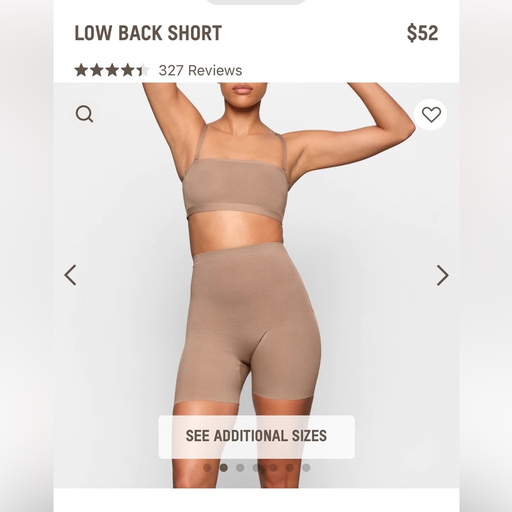 SKIMS sheer sculpt low back short.